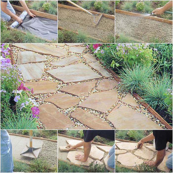 Flagstone path installation